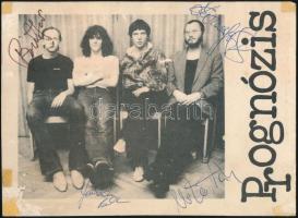 cca 1980 A Prognózis zenekar aláírt kisplakátja. 20x14 cm