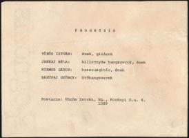 cca 1980 A Prognózis zenekar aláírt kisplakátja. 20x14 cm