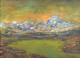 Mednyánszky jelzéssel: Hegyvidéki táj. Olaj, karton, fa keretben, 23x31 cm