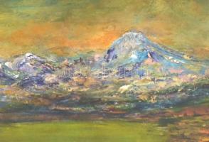 Mednyánszky jelzéssel: Hegyvidéki táj. Olaj, karton, fa keretben, 23x31 cm