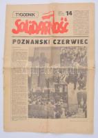 1981 Solidarnosc lengyel újság + érmek.