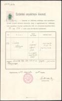 1939 Nagykanizsa, születési anyakönyvi kivonat