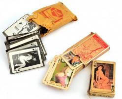 2 pakli erotikus francia kártya eredeti, sérült csomagolásban és fotók erotikus francia kártyákról