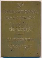 Belgium 1937. "X. "Írisz" Nemzetközi Karácsonyi Szalon" Br plakett (46x84mm) T:2...