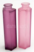 2 db lila üveg váza, hibátlanok, m: 21 cm