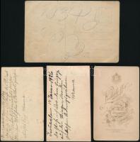 cca 1880-1926 4 db izraelita fotó (keményhátú portré, Jeruzsálem, Haifa, stb.) vegyes méretben és ál...