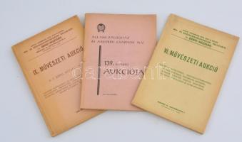 1947-1949 3 db régi aukciós katalógus (Almásy, Grunberger [...[ Mű- és Régiségkereskedelmi Vállalata, Állami Zálogház)