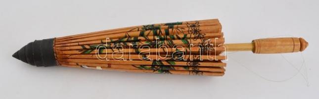 Távol-keleti bambusz napernyő, kézzel festett, szakadással,  d: 56 cm