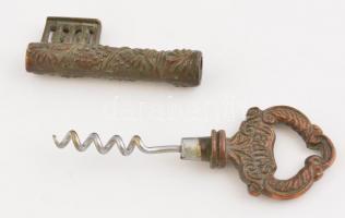 Kulcs alakú szétnyitható dugóhúzó, h: 13 cm