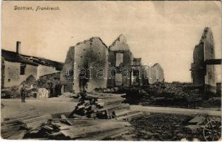 1916 Dontrien, Frankreich / WWI German military, ruins in France (EK)