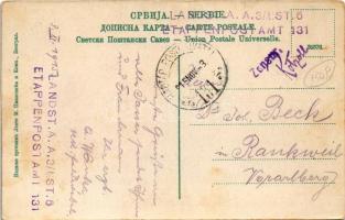 1915 Belgrade, Beograd; L'Université / university, tram + "LANDST. A. A. 3/L. ST. 6. ETAPP...