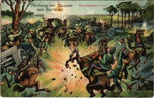1915 Rückzug der Russen aus Galizien. Feldskizze / WWI German military art postcard, map on the backside s: Arth. Thiele (fl)