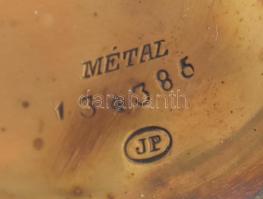 Arany(Au) 14K zsebóra, üveg nélkül, sérült mutatókkal, fém belső hátlappal, jelzett, d: 4,5 cm, brut...