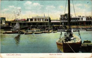 1925 Callao, Muelle de Fleteros / wharf, port, boats (EK)