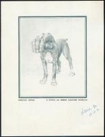 Lendvai Antal (1949-1995): A kutya az ember legjobb barátja. Ofszet, papír, jelzett, 16×13,5 cm