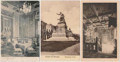 3 db RÉGI román képeslap: Botosani és Sinaia / 3 pre-1945 Romanian postcards: Botosani and Sinaia