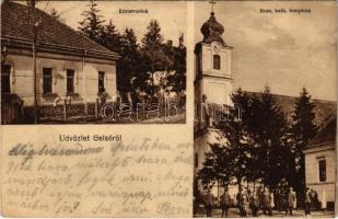 1929 Gelse, Körorvos lak, Római katolikus templom. Kelemen Ferenc kiadása. Kálmán fényképész felvétele