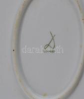 Drasche porcelán leveses, sültes és szószos tál, Kézzel festett, jelzett, kopásokkal