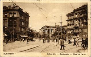 1922 Budapest VIII. Kálvin tér, Nemzeti Múzeum, automobil, szökőkút. Rigler r.-t. 1. sz. (EK)