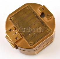 Stanley London jelzésű, professzionális tájoló rézből. Eredetivel megegyező replika. Összecsukató, t...