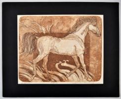 Olvashatatlan jelzéssel. Lipicai. Rézkarc, papír. Számozott (28/100). Paszpartuban. 17x22 cm