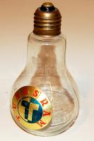 cca 1930 Tungsram villanykörte alakú reklám üveg