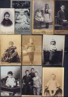 cca 1880-1900 10 db gyermekeket ábrázoló keményhátú fotó