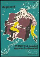 1960 Megszereti - Musica pianínót részletre is vásárolhat, s.: Pusztai. Villamosplakát 16x23,5 cm