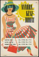 cca 1960 Nyárra készruhát, s.: Lengyel. Villamosplakát 16x23,5 cm