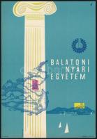 cca 1960 Balatoni nyári egyetem, s.: Szűcs Pál,. Villamosplakát 16x23,5 cm