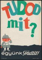 1961 Tudod mit? Együnk Fruttit. Villamosplakát 16x23,5 cm