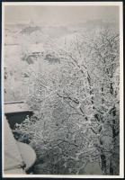cca 1936 cca 1935 Kinszki Imre (1901-1945) budapesti fotóművész hagyatékából, jelzés nélküli vintage fotóművészeti alkotás (Zugló télen), 17x11,6 cm
