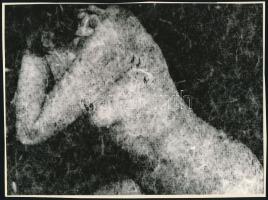 cca 1980 Gönczi Andrásné budapesti fotóművész feliratozott, vintage fotóművészeti alkotása, a magyar fotográfia avantgarde korszakából, 16x22 cm