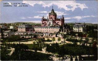 1918 Lviv, Lwów, Lemberg; Kosciól sw. Jura / Heil. Jura Kirche / Saint Georges Cathedral + K.u.K. Reservespital No. 1. Lemberg K.U.K. ETAPPENPOSTAMT 185