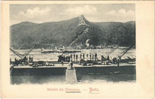 Varcsaró, Verciorova (Orsova); kikötő, uszály, gőzhajó / Portu / port, barge, steamship