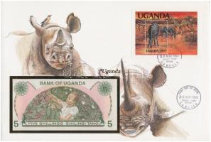 Uganda 1982. 5Sh felbélyegzett borítékban, bélyegzéssel T:I Uganda 1982. 5 Schilling in envelope with stamp and cancellation C:UNC