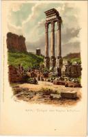 Roma, Rome; Tempel des Castor & Pollux. Meissner & Buch Rom 12 Künstler-Postkarten Serie 1018. litho s: Gioja