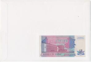 Zaire 1991. 20.000Z felbélyegzett borítékban, bélyegzéssel T:I 
Zaire 1991. 20.000 Zaires in envelo...