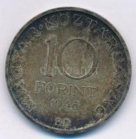 1948. 10Ft Ag "Széchenyi" T:2 patina Adamo EM2