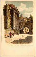 Roma, Rome; Ruinen des Forums von Nervi. Meissner & Buch Rom 12 Künstler-Postkarten Serie 1018. litho s: Gioja