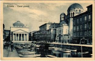 1926 Trieste, Trst; Canal grande / canal, Serbian Orthodox church, boats (EK)