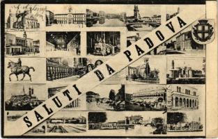 Padova, Saluti da Padova / multi-view postcard with coat of arms (EB)