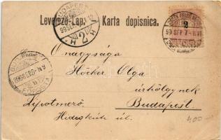 1899 Eszék, Essegg, Osijek; Hauptplatz mit Rathaus / Fő tér, Városháza / main square, town hall (fel...