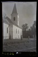 1928 Hidegkút (Pest megye), templom, 1 db vintage negatív Kerny István (1879-1963) budapesti fotóművész hagyatékából, 6x9 cm