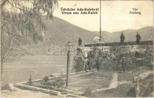 1907 Ada Kaleh, vár katonákkal / Festung / castle , soldiers (EK)