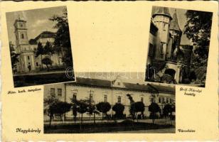 1941 Nagykároly, Carei; Római katolikus templom, Gróf Károlyi kastély, Városháza / Catholic church, castle, town hall (EK)