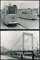 cca 1985 előtt készült felvételek a budapesti villamosokról, 9 db vintage fotó Karai Sándor fotóriporter pecsétjével, többsége pontosan datálva, 9x12 cm és 13x18 cm között
