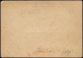 1891 Köpcsény, feliratozott, keményhátú vintage fotó, 9x13 cm
