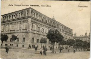1917 Temesvár, Timisoara; Józsefváros, Iskolanővérek Intézete, homlokzat / Iosefin, school (fa)