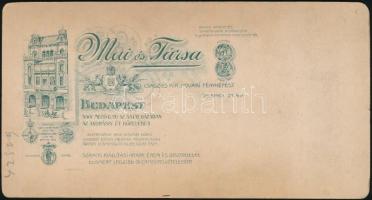 cca 1902 Budapest, Mai és Társa csász. és kir. udvari fényképészek műtermében készült, keményhátú vi...